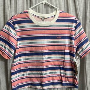 Ladies Van’s crop tope size: medium.  Never worn, never washed.  100% cotton